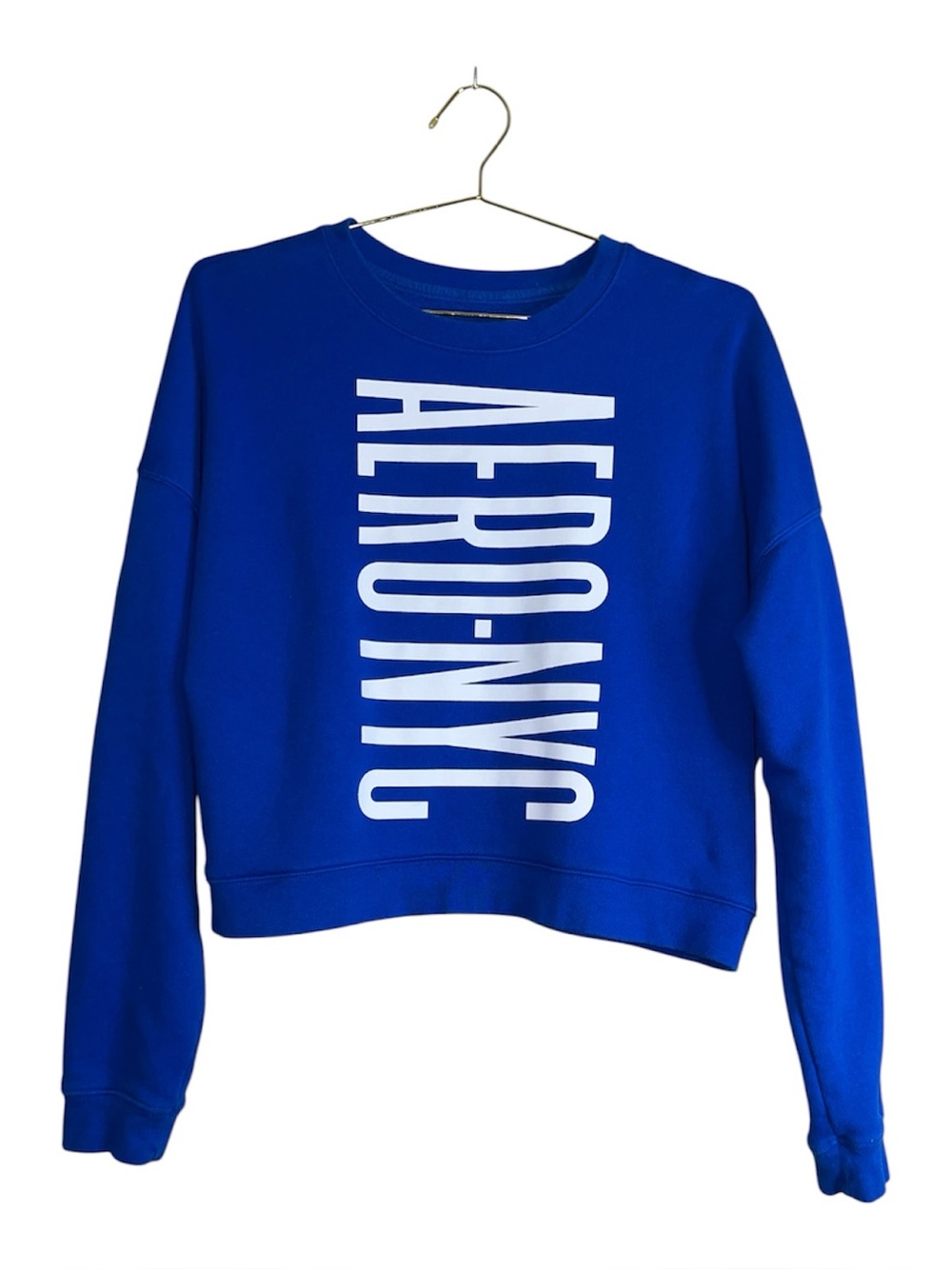 Aeropostale Blue Vertical Logo Crewneck Sweatshirt Sz L